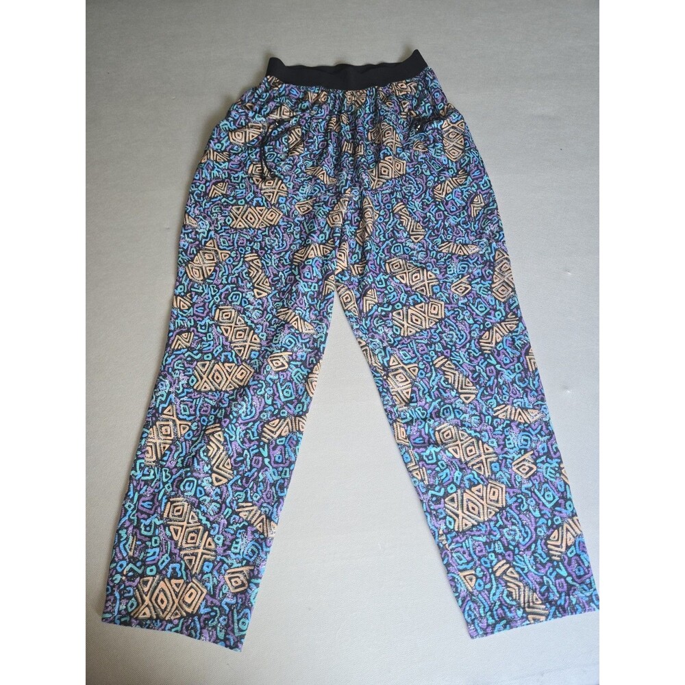 Lili Sidonio Molly Bracken Pants Geometric Print ElasticWaist Pockets Size Small